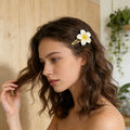 Yellow Plumeria Flower Hair Clip