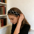 Black Velvet Crystal Crisscross Headband