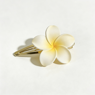 Yellow Plumeria Flower Hair Clip