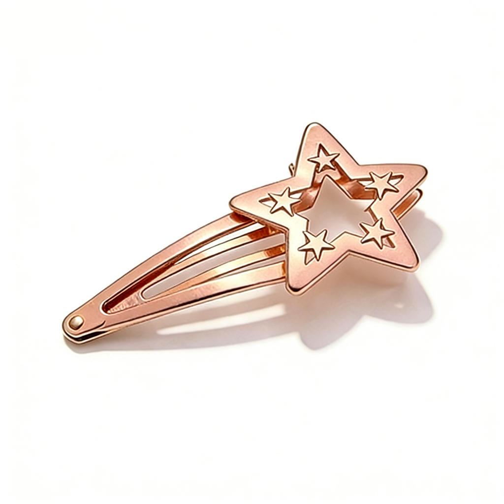 Rose Gold Star Cutout Hair Clip