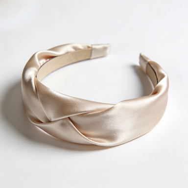 Champagne Satin Twist Headband