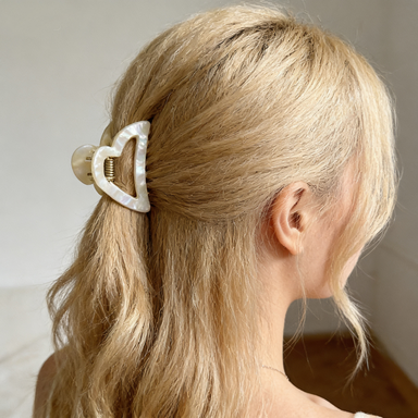 Iridescent Heart Hair Claw Clip