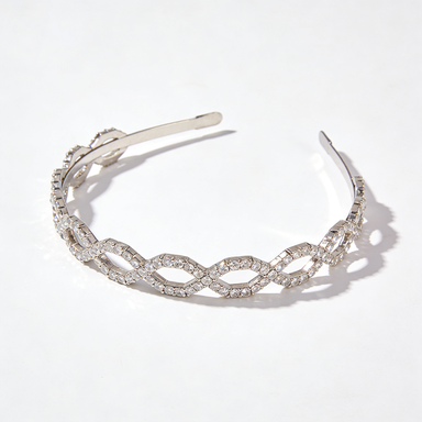 Silver Crystal Link Headband