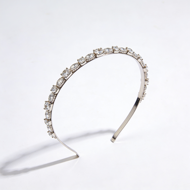 Silver Crystal Thin Headband