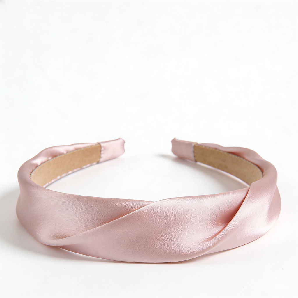 Pink Satin Twist Headband