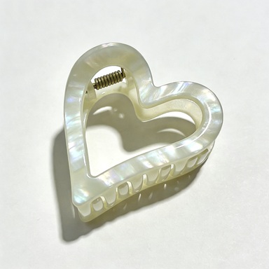Iridescent Heart Hair Claw Clip