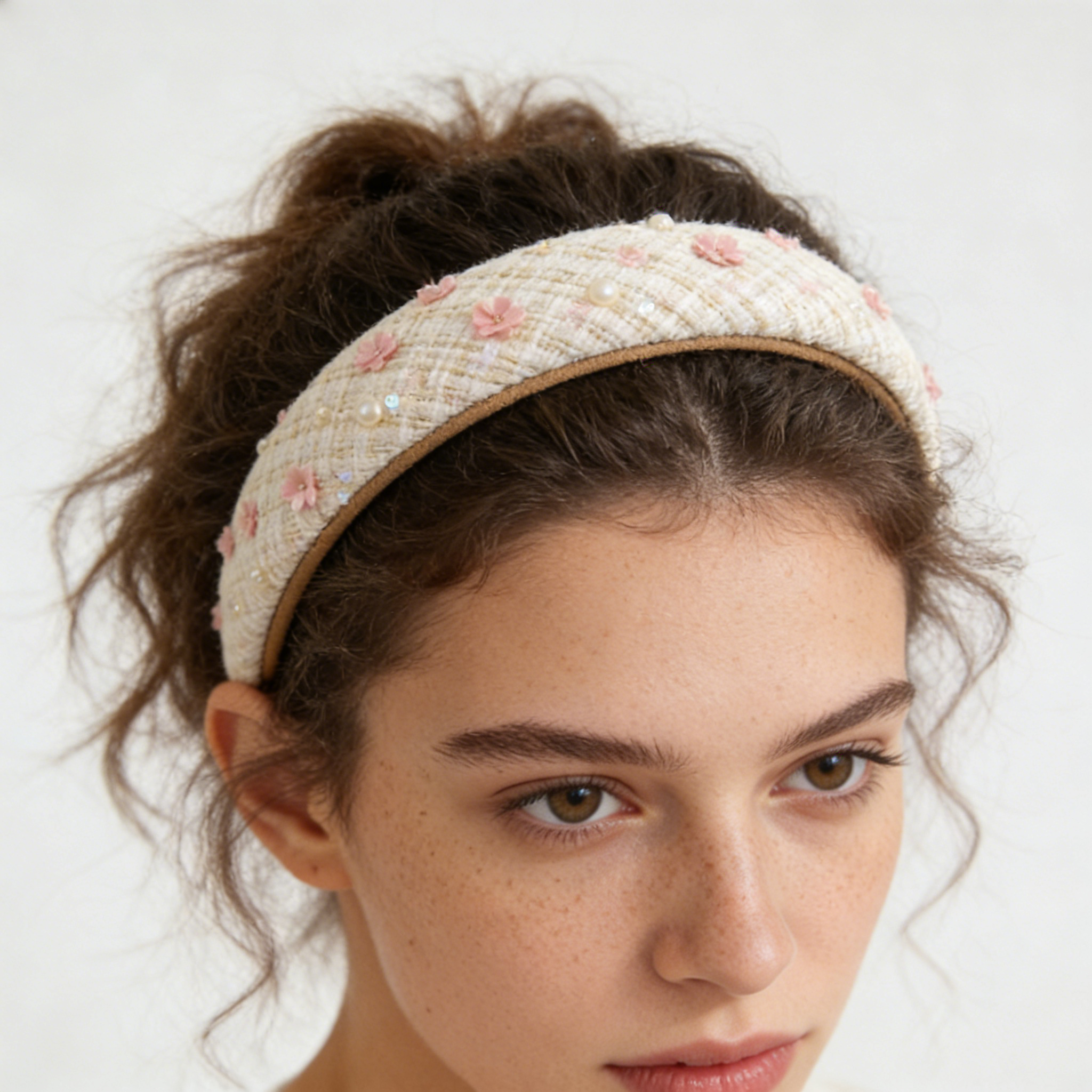 Tweed Floral Headband