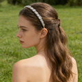 Silver Crystal Thin Headband