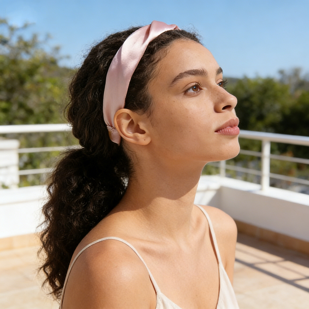 Pink Satin Twist Headband