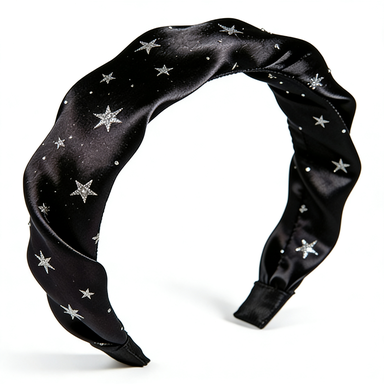 Black Satin Star Headband