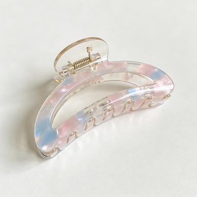 Pastel Marbled Crescent Hair Claw Clip