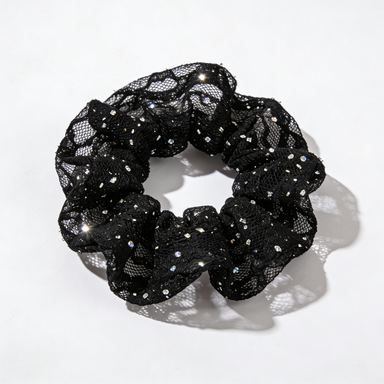 Black Lace Sparkle Scrunchie