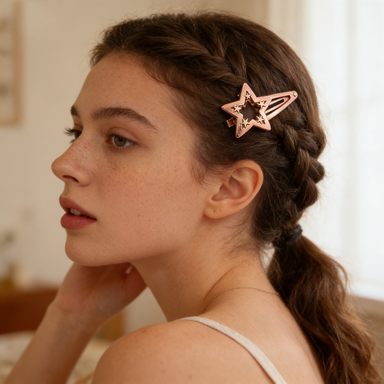 Rose Gold Star Cutout Hair Clip