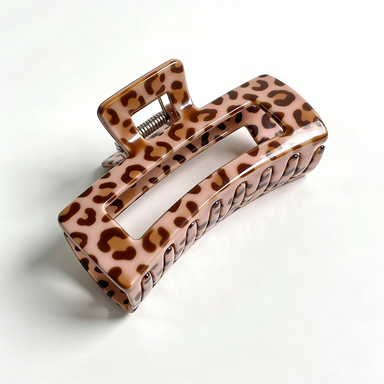 Pink Leopard Print Hair Claw Clip