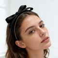 Black Satin Bow Headband