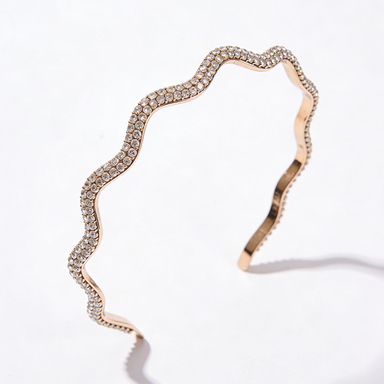 Rose Gold Wavy Crystal Headband