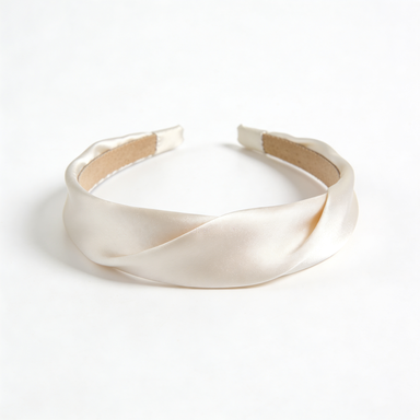 Ivory Satin Twist Headband