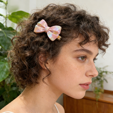 Iridescent Pastel Bow Hair Clip